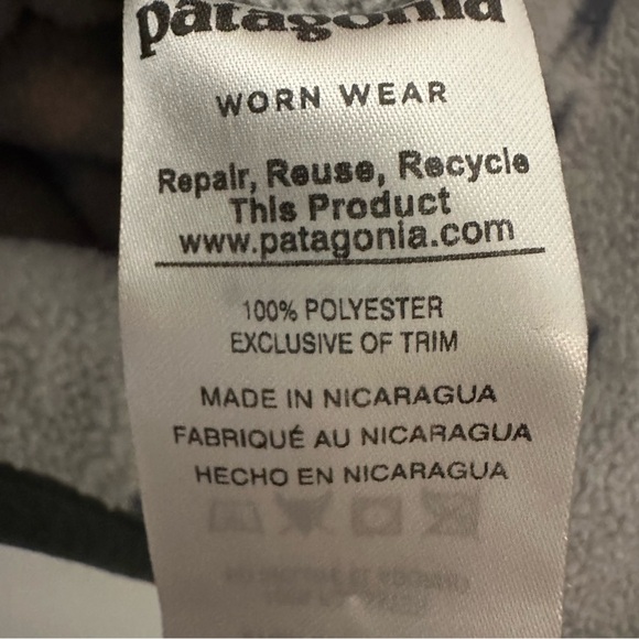Patagonia Synchilla Snap-t Pullover Gray Arrows Wish Tails Jacket Sweatshirt L - Picture 7 of 8
